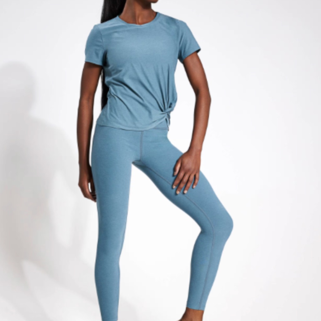 Beyond Yoga Spacedye Caught In The Midi High Waisted Legging Sky Blue Size Small